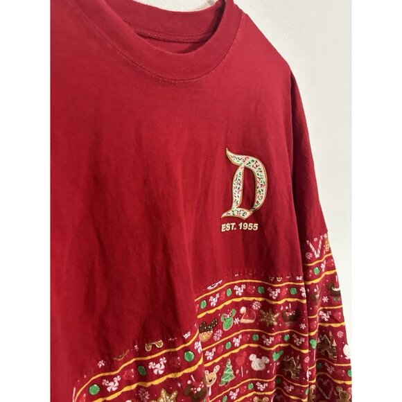 Spirit Jersey Disney Disneyland Red Christmas Sweater Top Size Medium - Picture 2 of 6